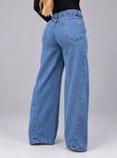 Calça Jeans Pantalona Wide Leg Feminina