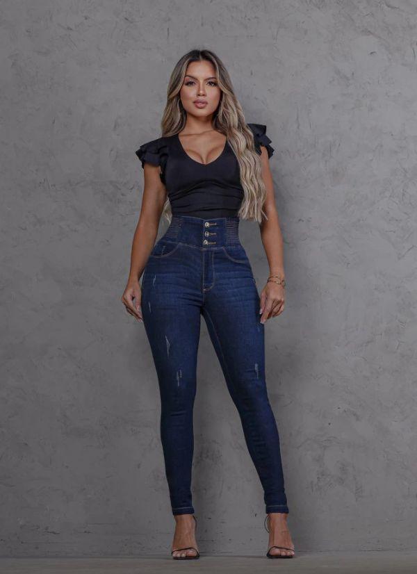 Calça Jeans Modeladora Feminina Cintura Alta