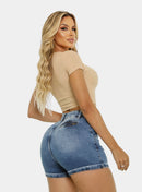 Short Jeans Feminino Social Com Barra