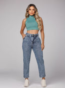 Calça Jeans Premium Feminina Mom Cintura Alta