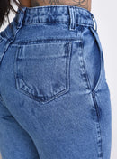 Calça Feminina Jeans Mom Premium Cintura Alta