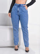 Calça Feminina Jeans Mom Premium Cintura Alta