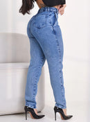Calça Feminina Jeans Mom Premium Cintura Alta