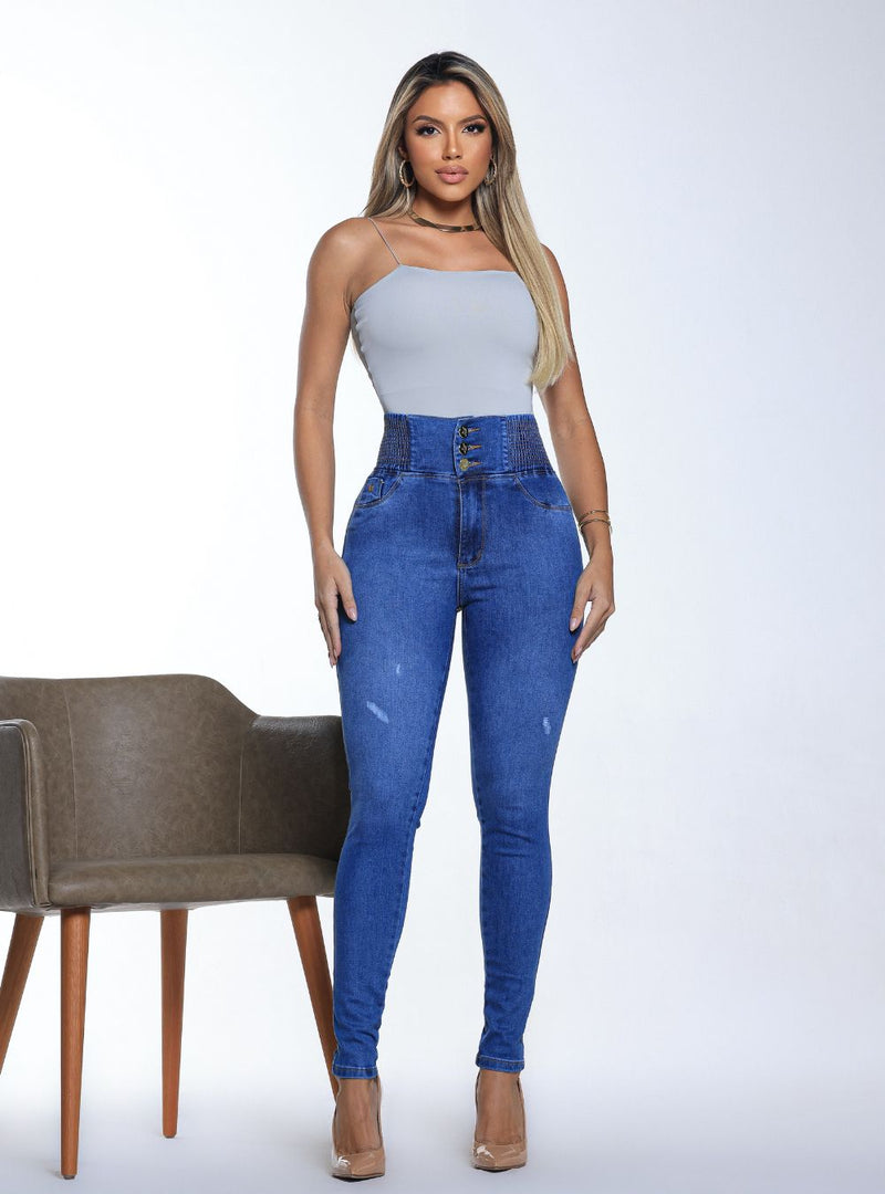 Calça Jeans Modeladora Feminina Cintura Alta Empina Bumbum