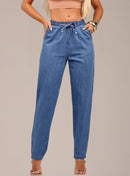 Calça Feminina Jeans Leve Mom Cintura Alta