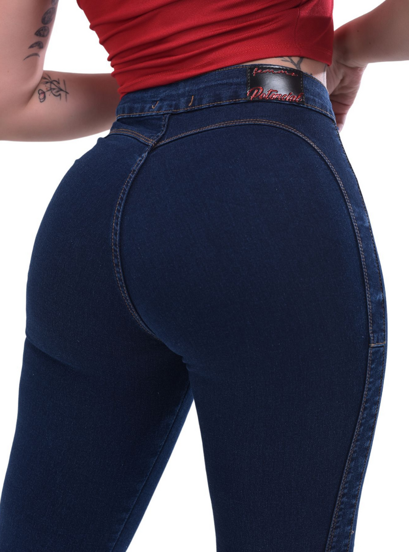 Calça Jeans Feminina Levanta Bumbum Cintura Alta Escura
