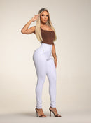 Calça Jeans Modeladora Feminina Cintura Alta Branca