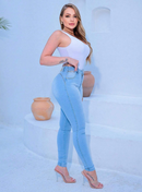 Calça Jeans Feminina Levanta Bumbum Cintura Alta Clara