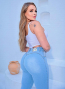 Calça Jeans Feminina Levanta Bumbum Cintura Alta Clara