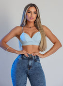 Calça Jeans Feminina Marmorizada Skinny
