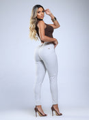 Calça Jeans Palha Feminina Elastano com Bolso Social