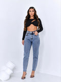 Calça Jeans Feminina Mom Cintura Alta