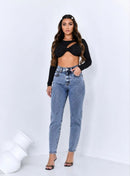 Calça Jeans Feminina Mom Cintura Alta