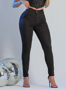 Calça Jeans Feminina com Bolso Social Preta