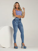 Calça Jeans Feminina Skinny Cintura Alta Empina Bumbum