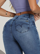 Calça Jeans Feminina Skinny Cintura Alta Empina Bumbum