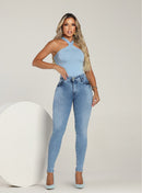 Calça Jeans Feminina Skinny Clara Cintura Alta Empina Bumbum