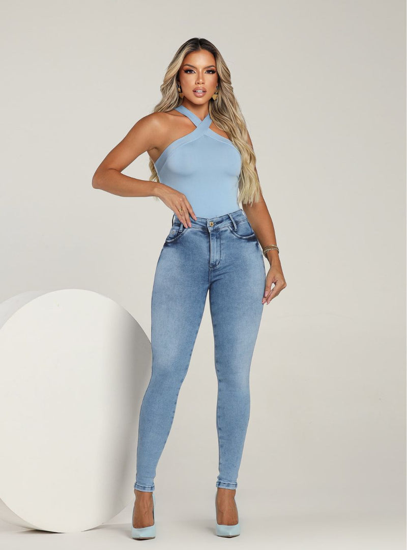 Calça Jeans Feminina Skinny Clara Cintura Alta Empina Bumbum