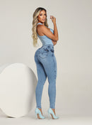 Calça Jeans Feminina Skinny Clara Cintura Alta Empina Bumbum