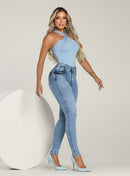 Calça Jeans Feminina Skinny Clara Cintura Alta Empina Bumbum