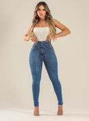 Calça Jeans Modeladora Feminina Cintura Alta Azulada