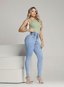 Calça Jeans Modeladora Feminina Cintura Alta Escura
