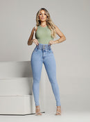 Calça Jeans Modeladora Feminina Cintura Alta Escura