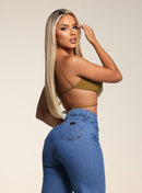 Calça Wide Leg Jeans Médio Feminina