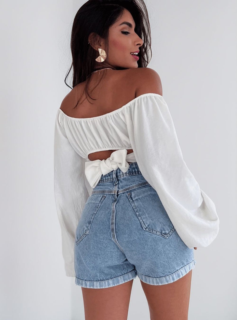 Short Jeans Fernanda Feminino Com Bolso