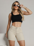 Short Jeans Meia Coxa Palha