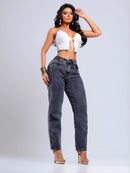 Calça Jeans Feminina Mom Cintura Alta